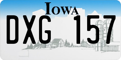 IA license plate DXG157
