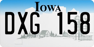 IA license plate DXG158