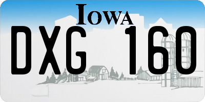 IA license plate DXG160