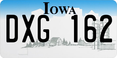 IA license plate DXG162