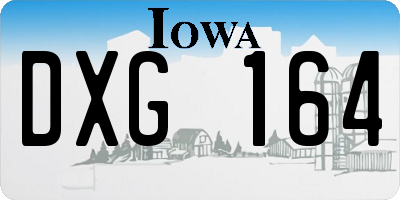 IA license plate DXG164
