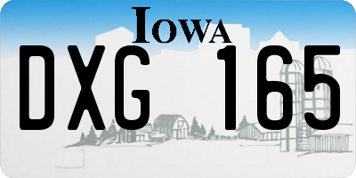 IA license plate DXG165