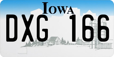 IA license plate DXG166