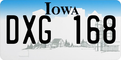 IA license plate DXG168