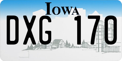 IA license plate DXG170