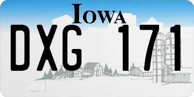 IA license plate DXG171