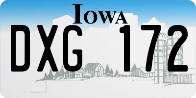 IA license plate DXG172