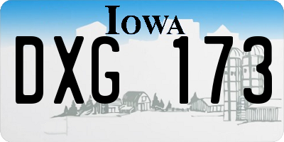 IA license plate DXG173