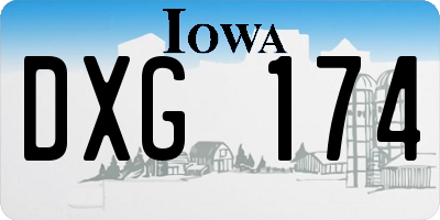 IA license plate DXG174