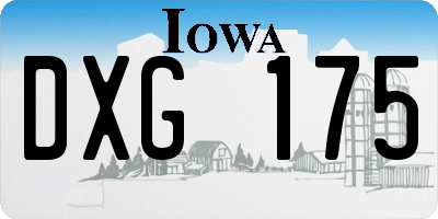 IA license plate DXG175