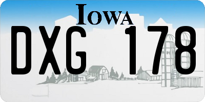 IA license plate DXG178