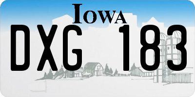 IA license plate DXG183