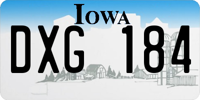 IA license plate DXG184