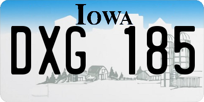 IA license plate DXG185