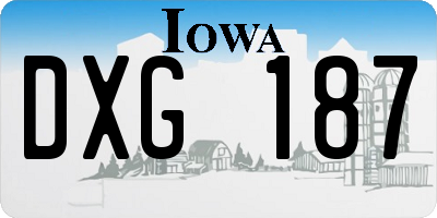 IA license plate DXG187