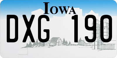IA license plate DXG190