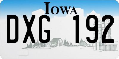 IA license plate DXG192