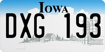 IA license plate DXG193