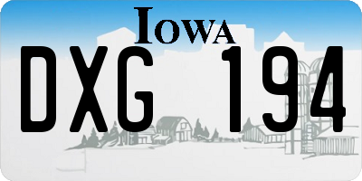 IA license plate DXG194