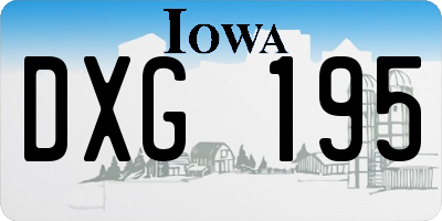 IA license plate DXG195