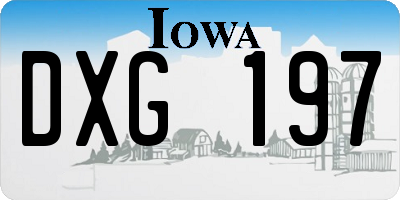 IA license plate DXG197