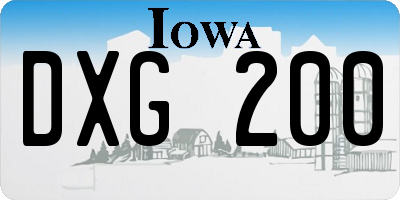 IA license plate DXG200