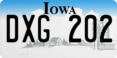 IA license plate DXG202