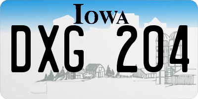 IA license plate DXG204