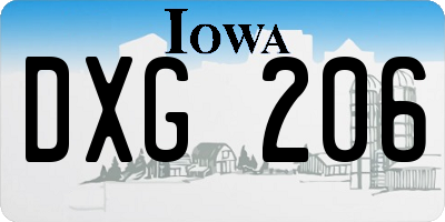 IA license plate DXG206