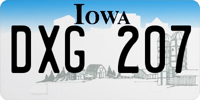 IA license plate DXG207