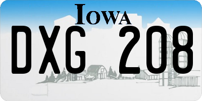 IA license plate DXG208