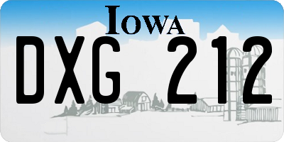 IA license plate DXG212