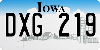 IA license plate DXG219