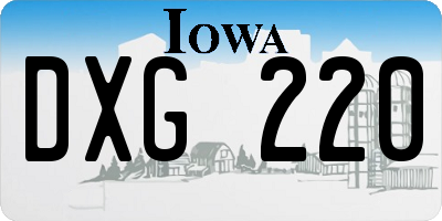 IA license plate DXG220