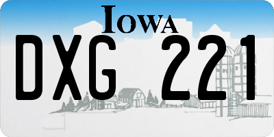 IA license plate DXG221