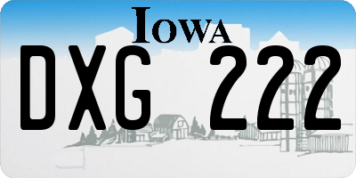 IA license plate DXG222