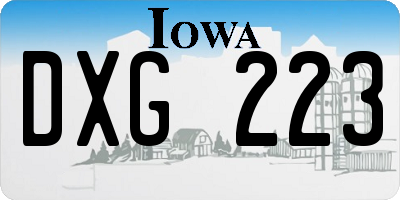 IA license plate DXG223