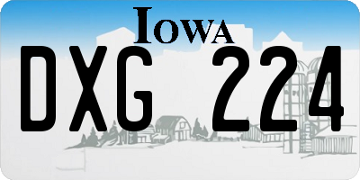 IA license plate DXG224