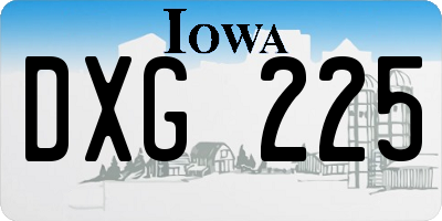 IA license plate DXG225