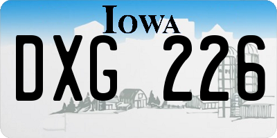 IA license plate DXG226