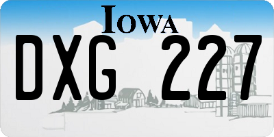 IA license plate DXG227