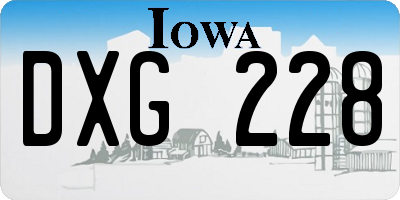 IA license plate DXG228