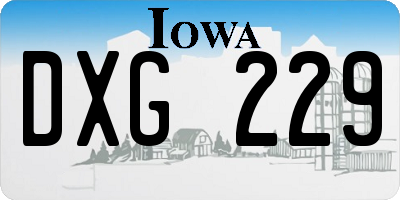 IA license plate DXG229