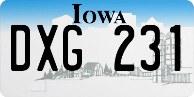 IA license plate DXG231