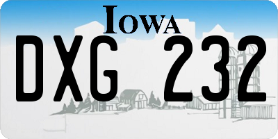 IA license plate DXG232