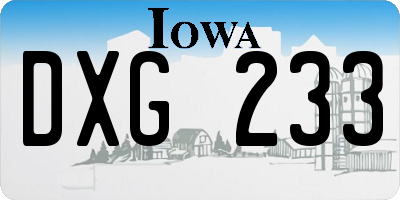 IA license plate DXG233