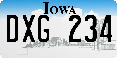 IA license plate DXG234