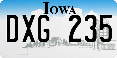 IA license plate DXG235