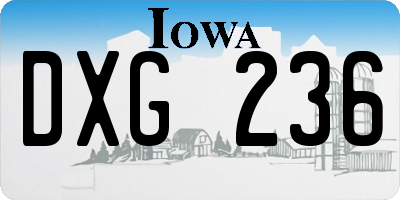 IA license plate DXG236