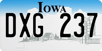 IA license plate DXG237